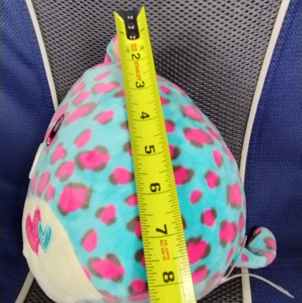 Squishmallow Leopard/Cheetah Plush Chelsea Heat Stuffed Animal 8" Blue & Pink - Picture 13 of 13